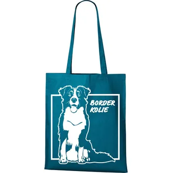 Plátěná taška Border kolie, Barva Petrolejová, Velikost 40×45 cm, Canvas Nákupní taška Bezvatriko.cz 1058 - DTF/DTG