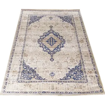 Koberec Příjemný koberec Milas - modrý vzor / krémová - 200 x 290 cm