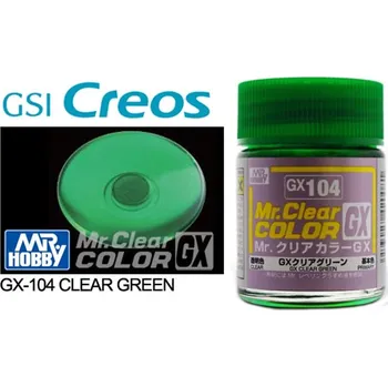 Modelářská barva Gunze Sangyo GX104 Mr Clear Color GX Clear Green 18ml