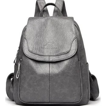 Městský batoh Klasický kožený batoh s vytištěným klokanem Barva: Šedá