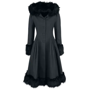 Dámský kabát Kabáty Rockabilly z Hell Bunny - Kabát Elvira - Ženy - černá