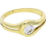 Goldstore Zlatý masivní prsten zirkon Velikost: 55, Váha: 2.76 g