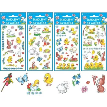 Velikonoční dekorace sada k dekor. vajec, TRAD.GELOVÉ, 19x9cm, samolepky