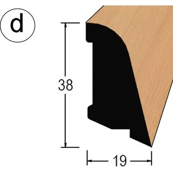 Podlahová lišta Podlahová lišta - P 3819 dBK /240 (jádro BO)