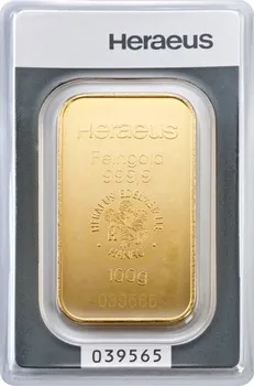 Heraeus Feingold zlatý slitek 100 g