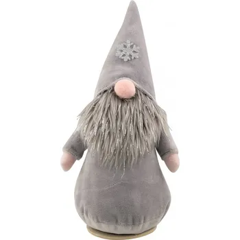 plyšák Skřítek plyšový šedý 28 cm na postavení