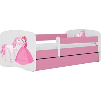 Dětská postel Dětská postel Babydreams princezna a poník růžová, varianta 80x180, se šuplíky, bez matrace