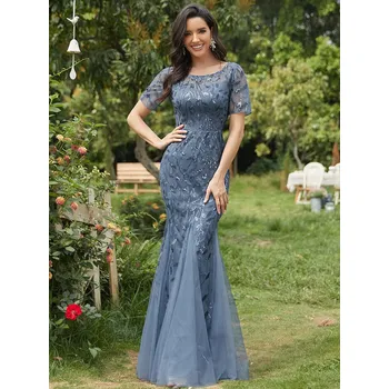 Dámské šaty Ever Pretty světle modré šaty mořská panna 7707 Velikost: XL / 42 / 10 / 14