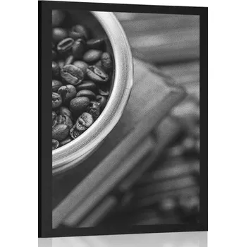 Mlýnek na kávu Dovido Plakát vintage mlýnek na kávu v černobílém provedení