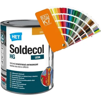 barva a nátěr na dřevo Het Soldecol HG - tónovaný - 0,75 l Velikost balení: 0,75 l, Odstín: RAL 7022 + Dárek: Míchátko na barvu ZDARMA