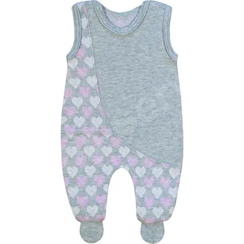 Dupačky Baby Service Zateplení bavlněné dupačky Srdíčka Vel. 68