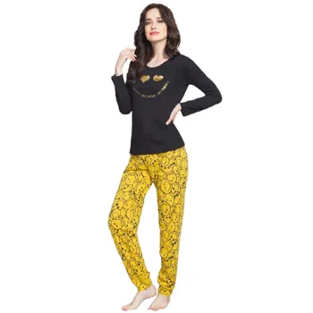 Vienetta Secret Úsměv černé Dámské pyžamo Vienetta Secret Úsměv černé