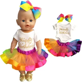 Duhový set "Happy Birthday" pro panenky Baby Born / American Girl