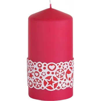 Svíčka Svíčka FASHION KRAJKA VÁLEC vánoční 6x13cm