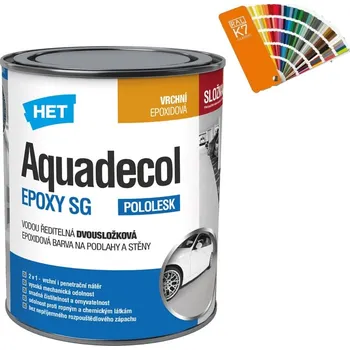 barva na zeď Het Aquadecol Epoxy SG - tónovaný Velikost balení: 0,9 kg (750 g Složky 1 + 150 g Složky 2), Odstín RAL: RAL 9003