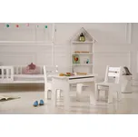 Vingo Dětský stolek a dvě židličky s šuplíčky v bílém odstínu