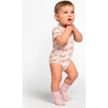 Kojenecký body Bambusové body s merinem krátký rukáv motýlci SAFA Velikost: 50/56