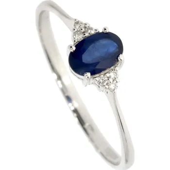 Prsten Zlatnictví Helios Prsten se Safírem a Diamanty bílé zlato