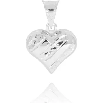 Přívěsek Zlato-klenoty.cz Srdíčko z bílého zlata na krk - 2068 bílá