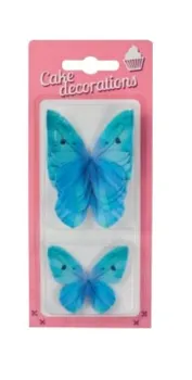 Jedlá dekorace na dort Dortisimo Dekorace z jedlého papíru motýlci modří 8 ks