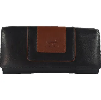 Peněženka Marta Ponti dámská kožená peněženka černá B120530 preto/cognac