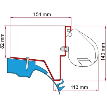 Příslušenství ke karavanu Adaptér Fiamma F35 na Westfalia MB Vito Jules Verne