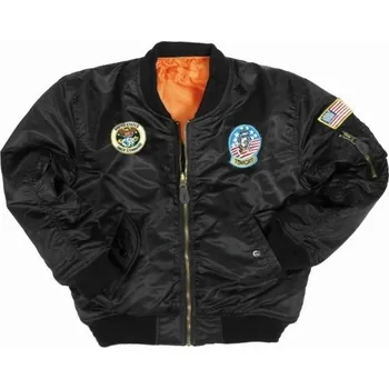 Bunda dětská MA1 (BOMBER) oboustranná černá-oranžová Miltec Vyberte velikost: L