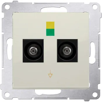 Elektrická zásuvka SIMON DGEK2.01/41 dvojitá ekvipotenciální zásuvka krémová