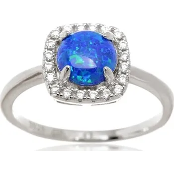 Prsten Dámský stříbrný prsten s modrým opálem STRP0442F