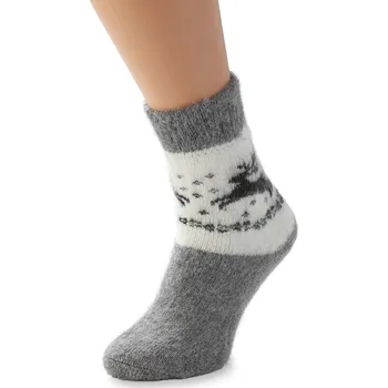 Pánské ponožky Wooline Hebké vlněné ponožky se sobem, šedý lem Velikost ponožek: EUR 36-38