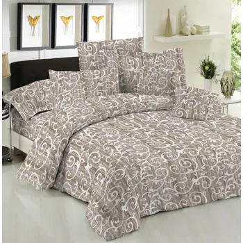 Povlečení Smolka Povlečení Ornament hnědý Bavlna 140x200 70x90