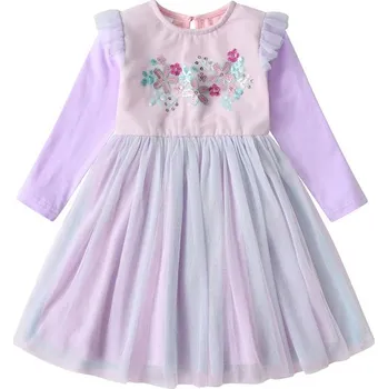 Dívčí šaty Čína Dívčí sváteční šatičky se síťovanou sukní - květiny Velikost: 110/5T