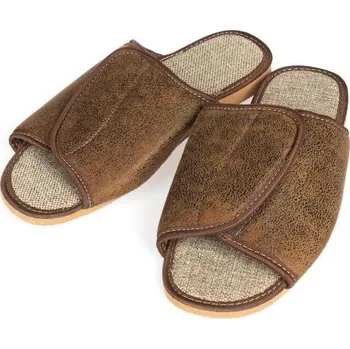 Pánské pantofle Aletas 43 hnědá 46