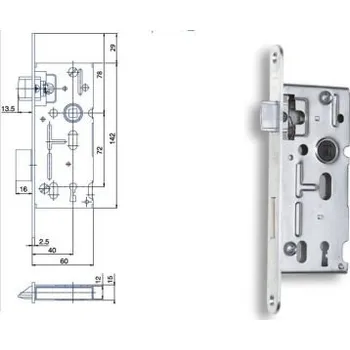 zadlabací zámek Zadl.zámek K104 C P-L BZN á1ks