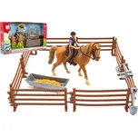 Teddies 850389 Kůň a žokej s ohradou a…