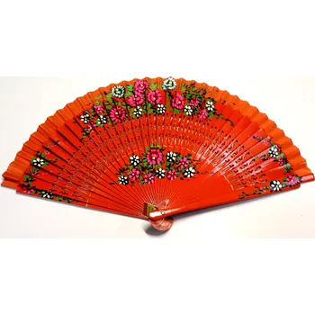 Karnevalový doplněk Vějíř - oboustranný, Oranžový II.