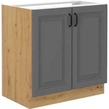 Kuchyňská skříňka Dřezová skříňka STILLO TMAVĚ ŠEDÁ / ARTISAN 80 ZL 2F BB