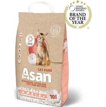Asan Cat Pure ekologické pro krátkosrsté kočky koťata a fretky 10 l