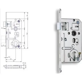zadlabací zámek Zadl.zámek K133C PP P-L á 1ks BZn