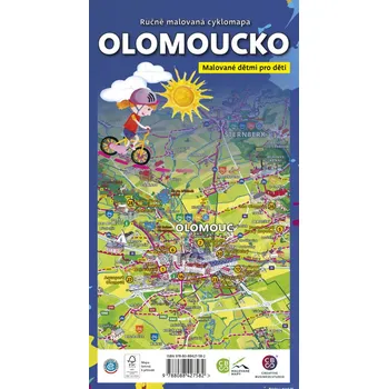 Ručně malovaná cyklomapa Olomoucko dětem