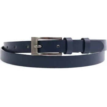 Opasek Dámský úzký kožený opasek Špongr 2080 tmavě modrý Velikost = obvod pasu (cm): 85 cm