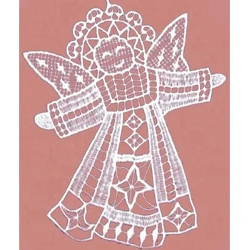 Vánoční ozdoba Anděl Přerov 2552 Háčkovaný anděl 16 cm bílý