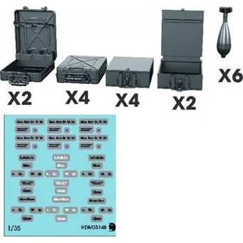 Plastikový model HD models 1/35 8cm mortar Granatwerfer 34 metal and wooden boxes
