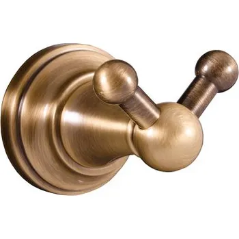 Držák na ručník Slezák - RAV Věšáček dvojitý MORAVA RETRO - MKA0102SM, Stará mosaz (Bronz)