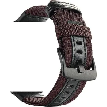 Koženo - Nylonový Pásek Na Hodinky - 22Mm Barva: Vínová