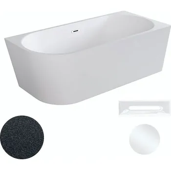 Vana Besco Akrylátová volně stojící rohová vana Zoya Glam G 150x75 (170x80) bílá/grafit Rozměry (cm): 150x75, Typ a barva výpustě: Click-Clack s přepadem, bílá, Orientace: Pravá