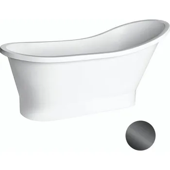 Vana Besco Volně stojící vana z litého mramoru Gloria 150x67 (160x67,5) Barva: Bílá, Rozměry (cm): 150x67, Typ a barva výpustě: Click-Clack s horním čištěním, grafit