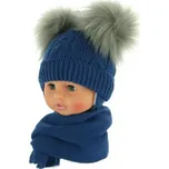 Baby Nellys Zimní čepička s šálou tmavě…