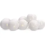 Solight LED řetěz vánoční koule bavlněné, 10LED, 1m, 2x AA, IP20