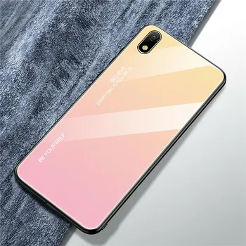 Pouzdro na mobilní telefon Skleněný obal Na Xiaomi Redmi 7A Barva: Růžová-Žlutá